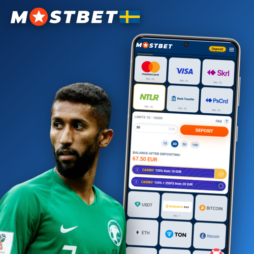 Mostbet minsta insättning på 25 SEK visas i mobilkassan med Visa, Mastercard och Bitcoin